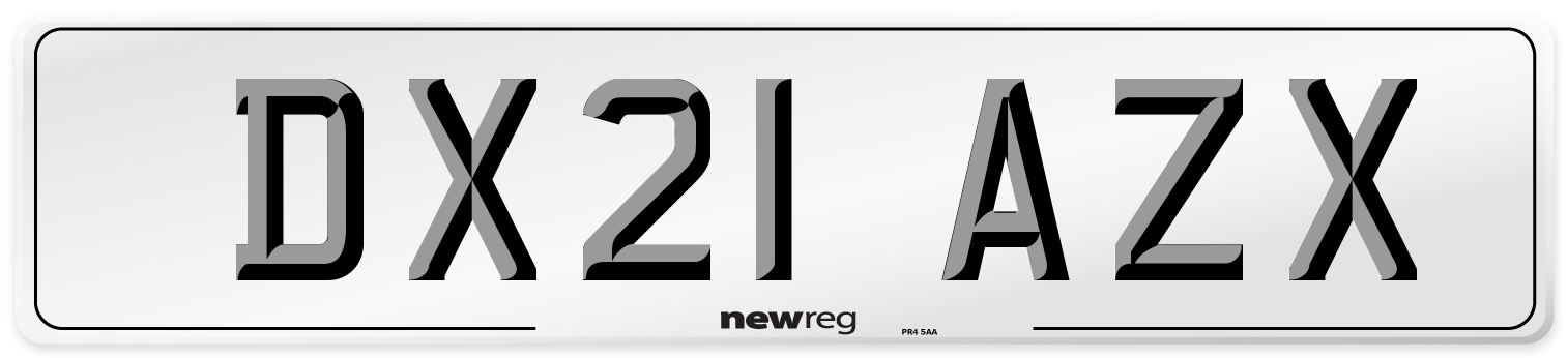 DX21 AZX Number Plate from New Reg